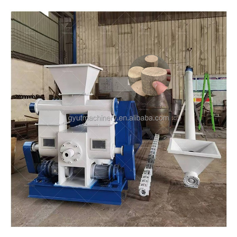 30mm Dia Biofuel Wood Sawdust Hydraulic Briquetting Punching Machine with Blue Color