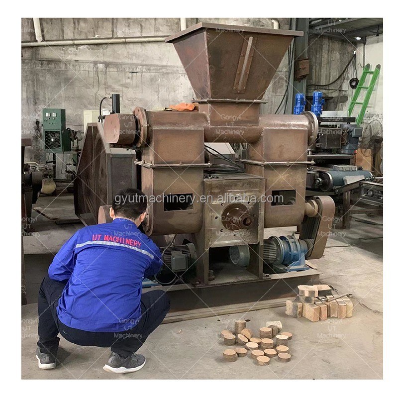 30mm Dia Biofuel Wood Sawdust Hydraulic Briquetting Punching Machine with Blue Color