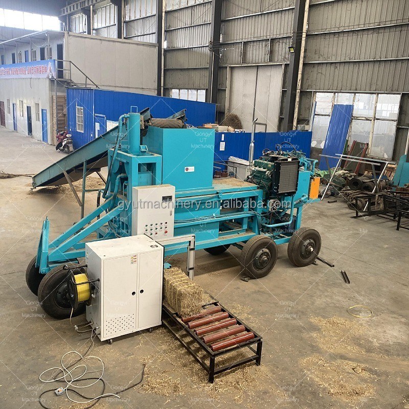 Hydraulic Baling Machine For Grass Hay Stalk Rice Husk Silage Bale Size 600*400*300 mm
