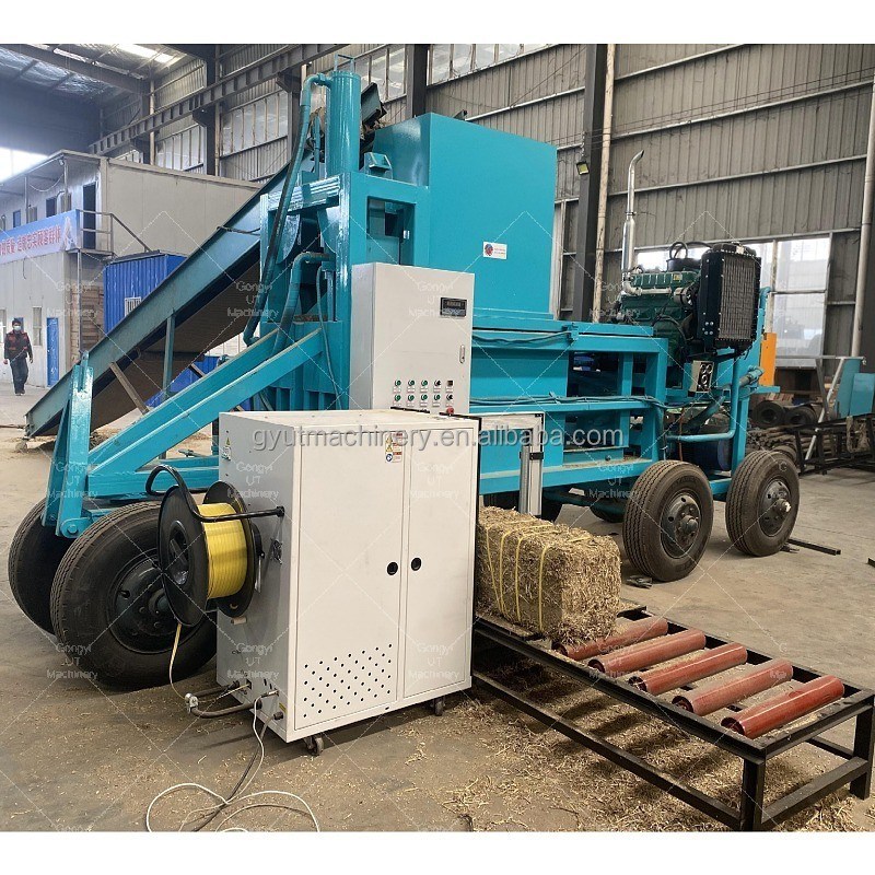 Wood Sawdust Hay Baler Bagging Machine Equipment with 80-120 Bales Capacity and PLC