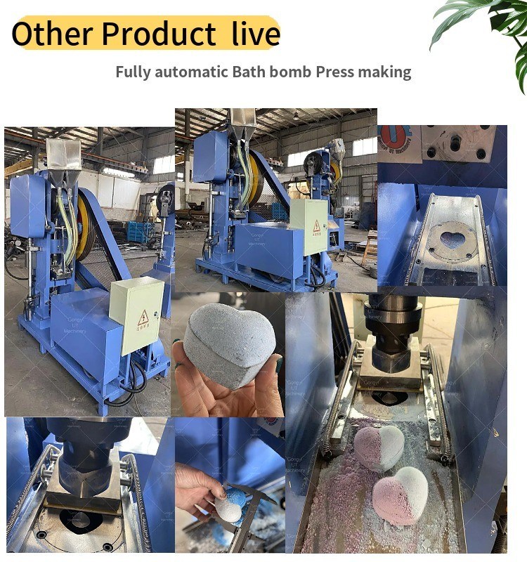 Full Automatic Multicolor Hole Hydraulic Bath Bomb Salt Ball Press Machine