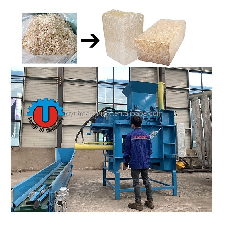 PLC 1000g Per Bag Sawdust Baler Hydraulic Press Wood Shaving Horse Bedding Tunisia
