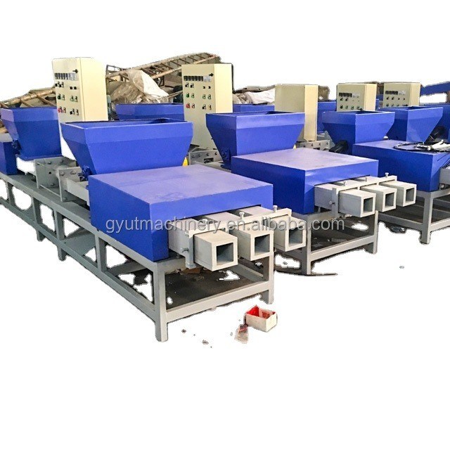 90mm*90mm Four Heads Wood Sawdust Block Making Machine with Round Hopper High Capacity