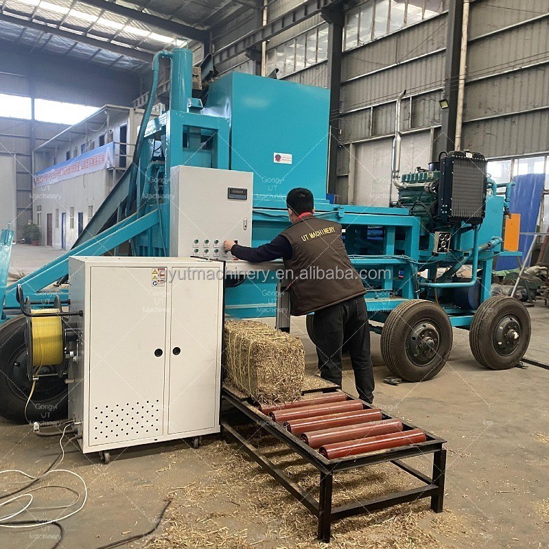 500-700KG Hay Bale Compactor Alfalfa Baling Machine with Video Technical Support