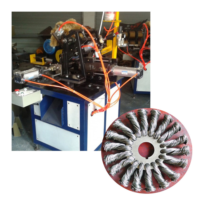 220v Twisted Knotted Bevel Stainless Steel Wire Brush Making Machine with 2 hols/h